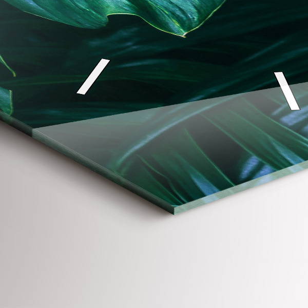 Vertikální skleněné hodiny Tropická strana přírody