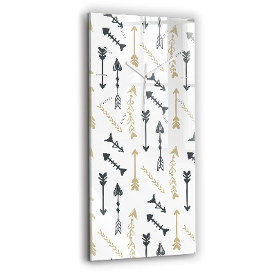 Vertikální skleněné hodiny Geometrický hipsterský vzor