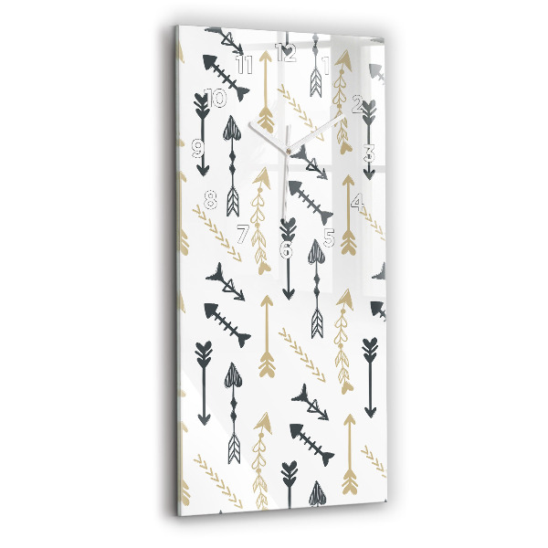 Vertikální skleněné hodiny Geometrický hipsterský vzor