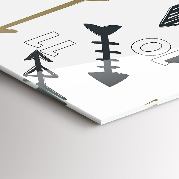 Vertikální skleněné hodiny Geometrický hipsterský vzor