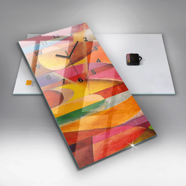 Vertikální skleněné hodiny Umělecká dekorace Abstraktní