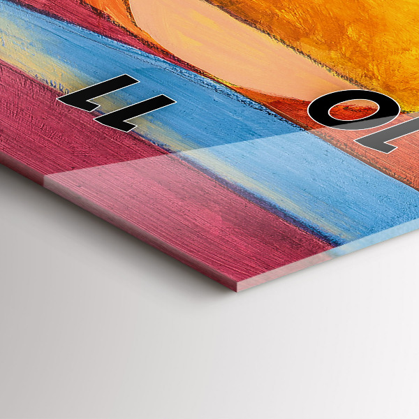 Vertikální skleněné hodiny Umělecká dekorace Abstraktní