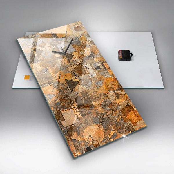 Vertikální skleněné hodiny Geometrické tvary