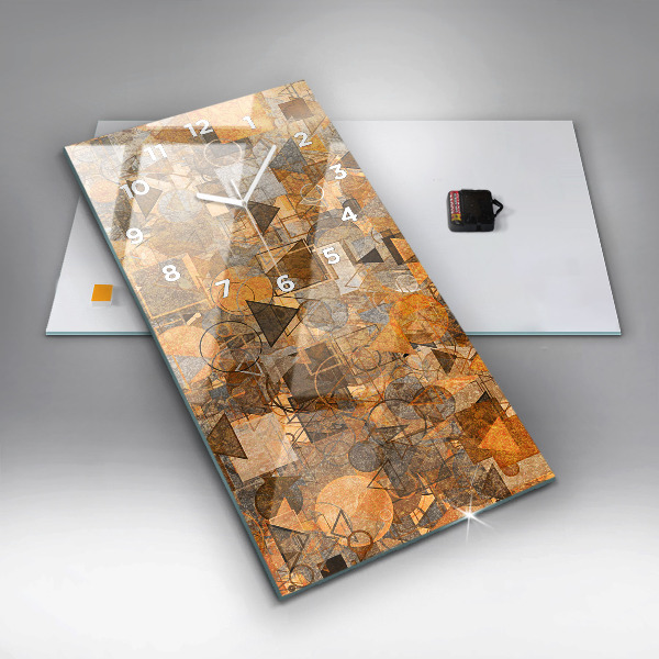 Vertikální skleněné hodiny Geometrické tvary