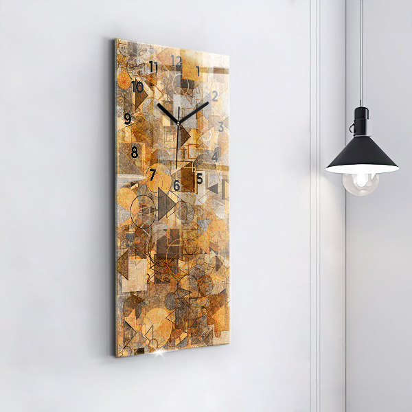 Vertikální skleněné hodiny Geometrické tvary