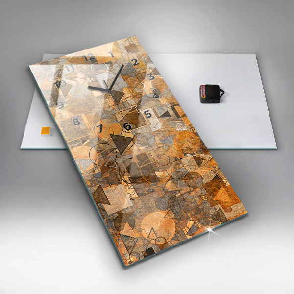 Vertikální skleněné hodiny Geometrické tvary