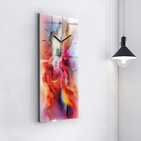 Vertikální skleněné hodiny Rozlitá barva