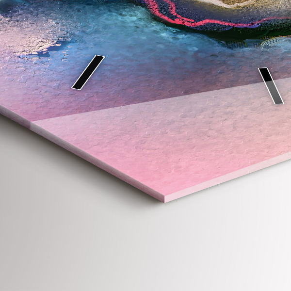 Vertikální skleněné hodiny Rozlitá barva