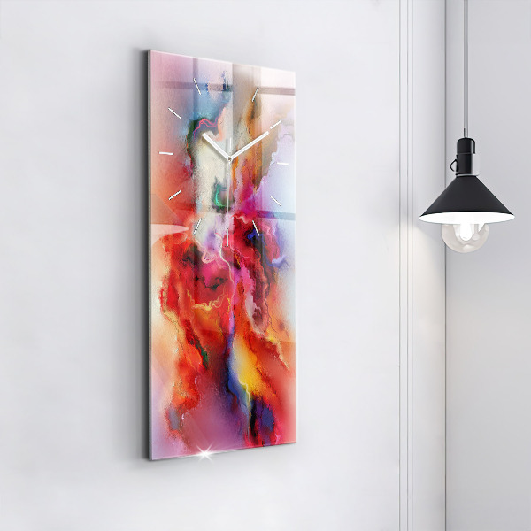 Vertikální skleněné hodiny Rozlitá barva