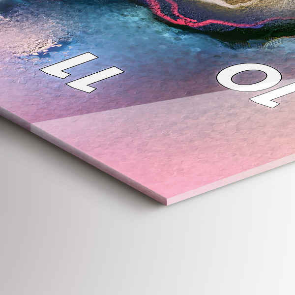 Vertikální skleněné hodiny Rozlitá barva