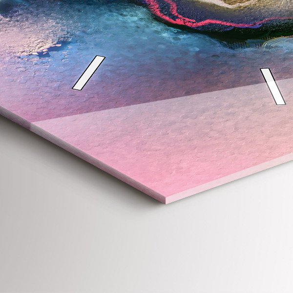 Vertikální skleněné hodiny Rozlitá barva