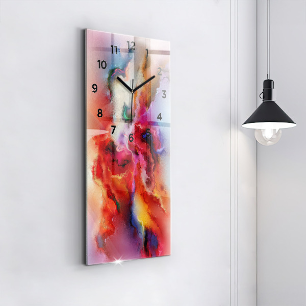 Vertikální skleněné hodiny Rozlitá barva