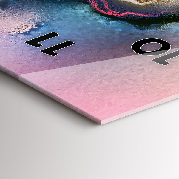 Vertikální skleněné hodiny Rozlitá barva