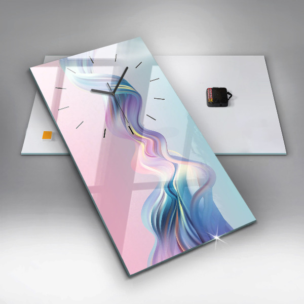 Vertikální nástěnné hodiny Pastelová abstrakce vln