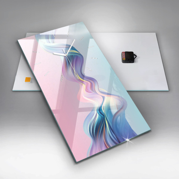 Vertikální nástěnné hodiny Pastelová abstrakce vln