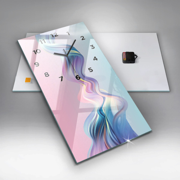 Vertikální nástěnné hodiny Pastelová abstrakce vln