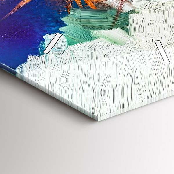 Vertikální skleněné hodiny Abstraktní květiny