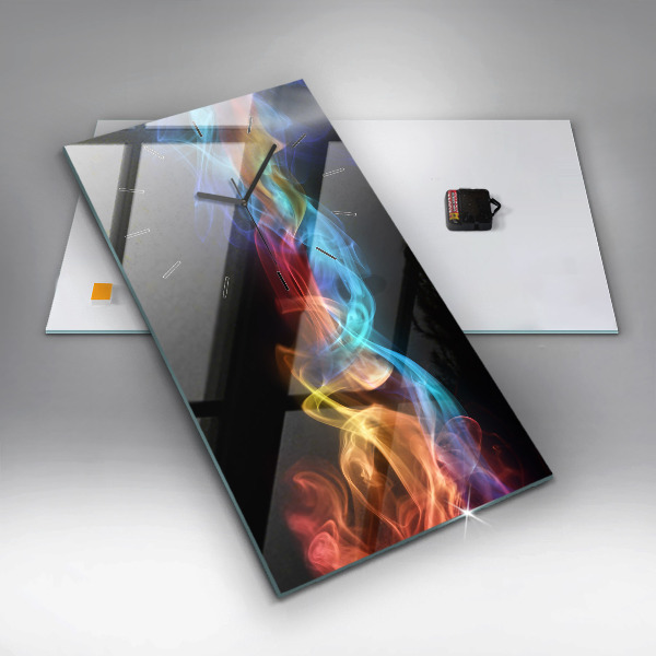 Vertikální skleněné hodiny Abstraktní barevné linie