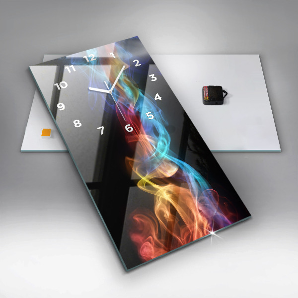 Vertikální skleněné hodiny Abstraktní barevné linie