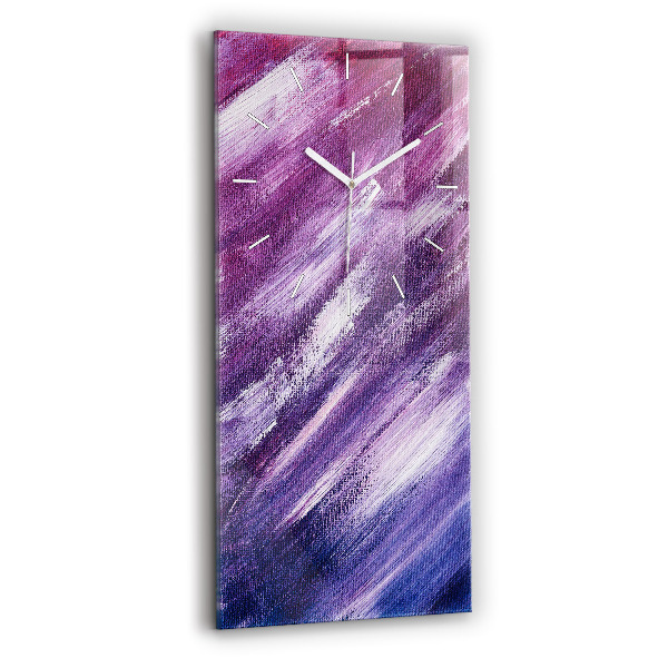 Vertikální skleněné hodiny Textura akrylové barvy