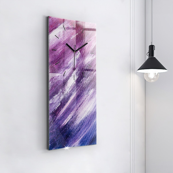 Vertikální skleněné hodiny Textura akrylové barvy