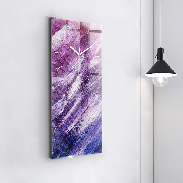 Vertikální skleněné hodiny Textura akrylové barvy