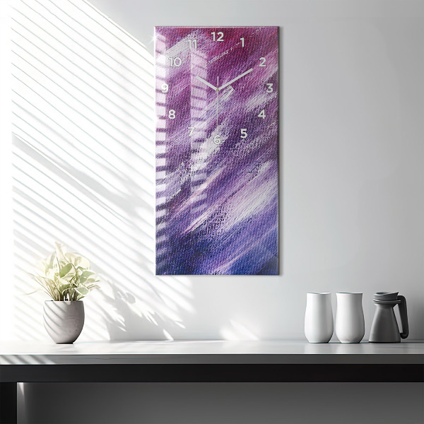 Vertikální skleněné hodiny Textura akrylové barvy