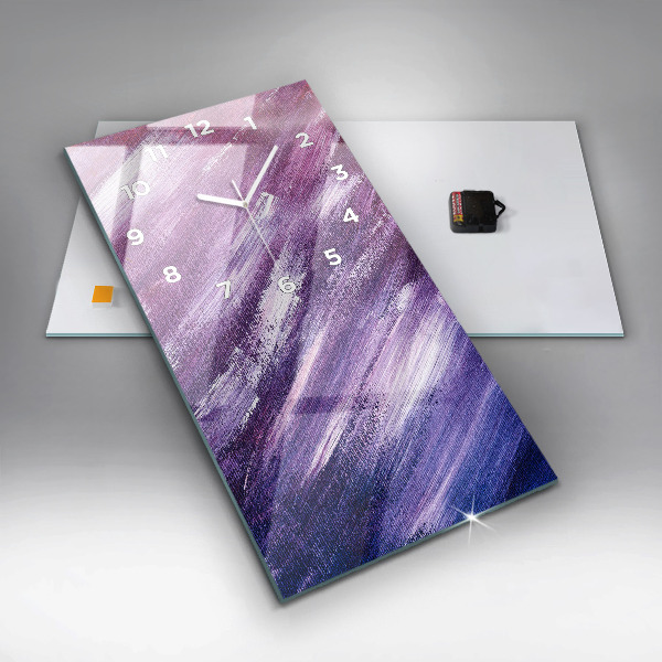 Vertikální skleněné hodiny Textura akrylové barvy