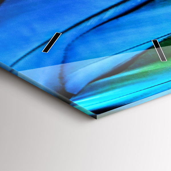 Vertikální skleněné hodiny Barevná ptačí křídla