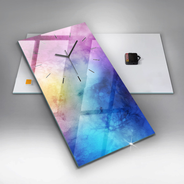 Vertikální skleněné hodiny Barevné skvrny