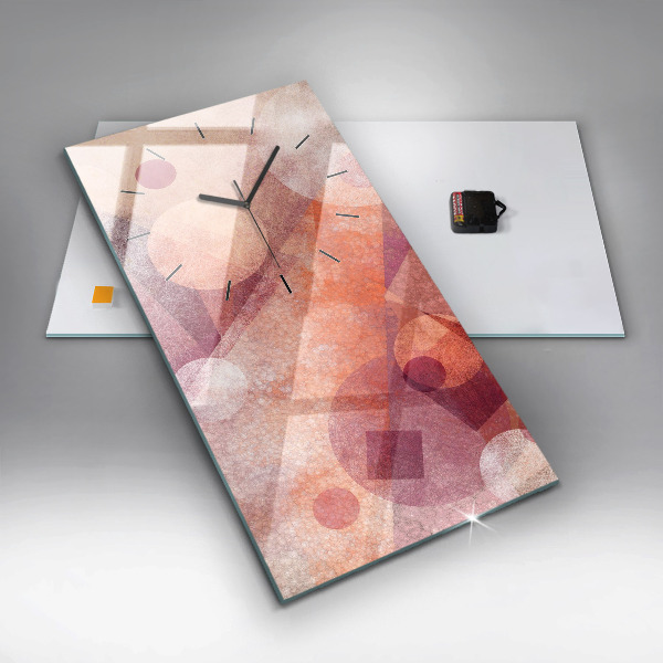 Vertikální skleněné hodiny Geometrická abstrakce