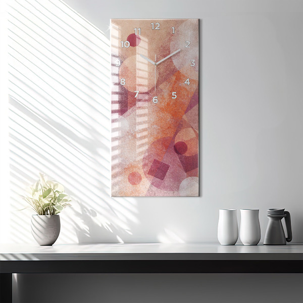 Vertikální skleněné hodiny Geometrická abstrakce