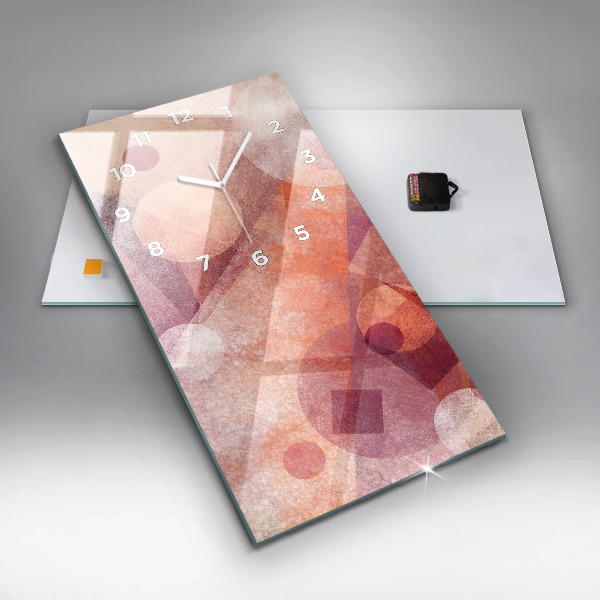 Vertikální skleněné hodiny Geometrická abstrakce