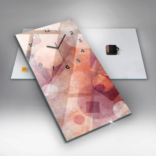 Vertikální skleněné hodiny Geometrická abstrakce