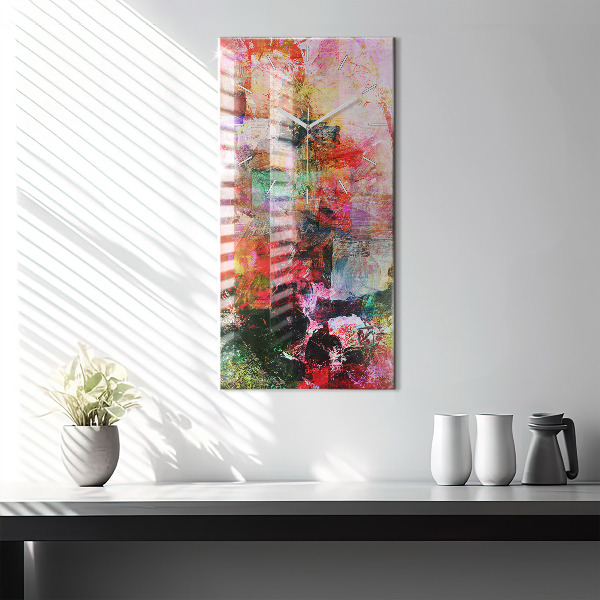 Vertikální skleněné hodiny Abstraktní kompozice