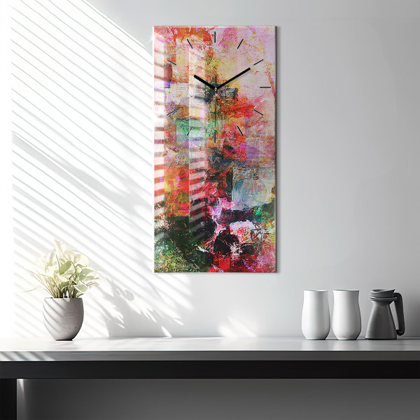 Vertikální skleněné hodiny Abstraktní kompozice