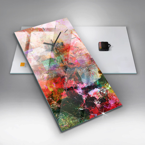 Vertikální skleněné hodiny Abstraktní kompozice