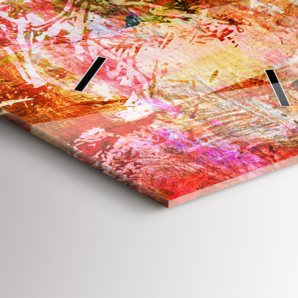 Vertikální skleněné hodiny Abstraktní kompozice