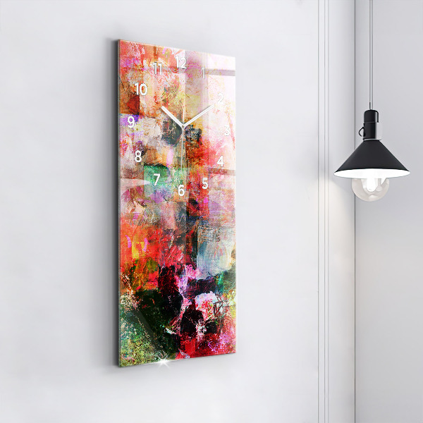 Vertikální skleněné hodiny Abstraktní kompozice