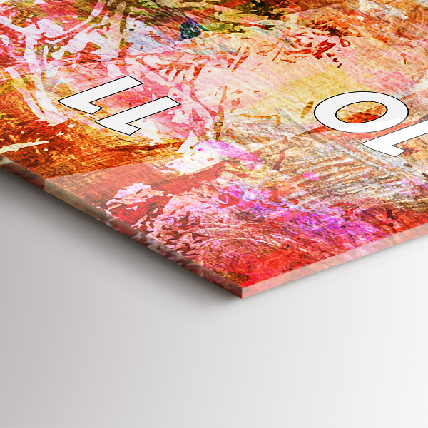 Vertikální skleněné hodiny Abstraktní kompozice