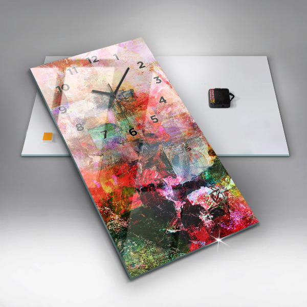 Vertikální skleněné hodiny Abstraktní kompozice