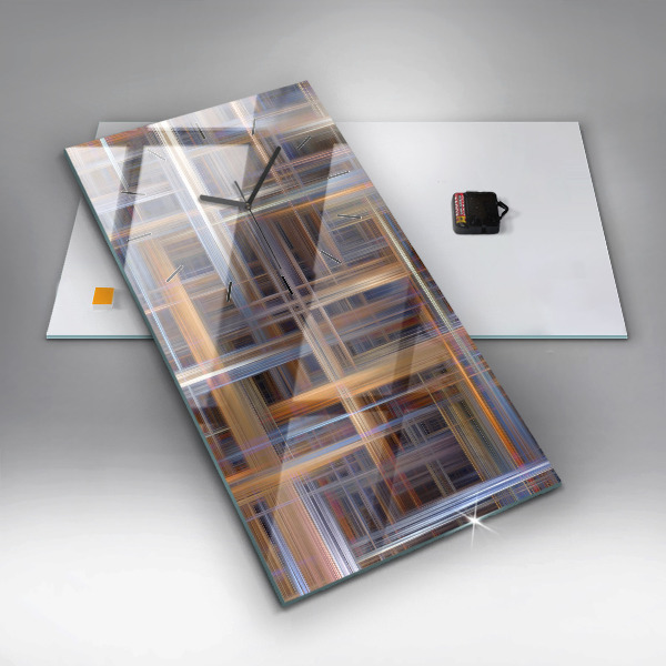 Vertikální skleněné hodiny Geometrická abstrakce