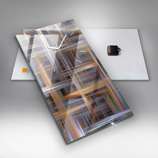 Vertikální skleněné hodiny Geometrická abstrakce