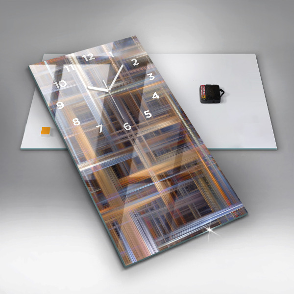 Vertikální skleněné hodiny Geometrická abstrakce
