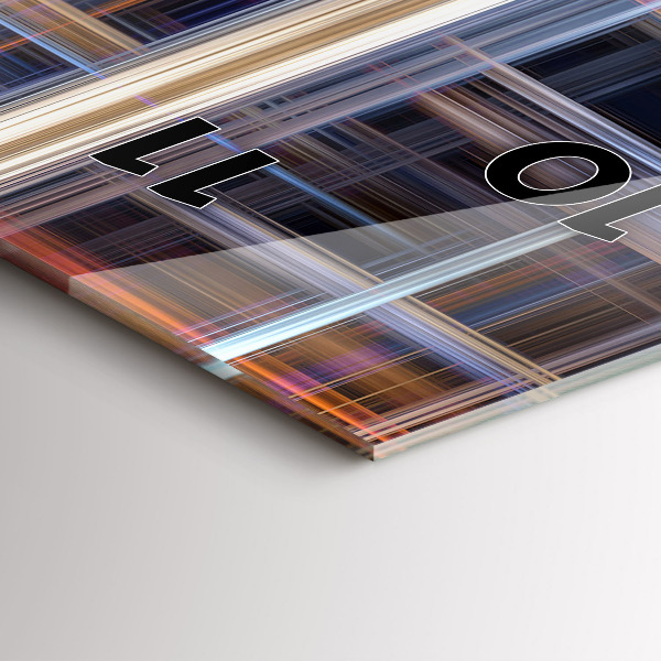 Vertikální skleněné hodiny Geometrická abstrakce