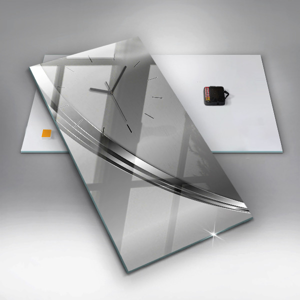 Vertikální nástěnné hodiny Stříbrné linie