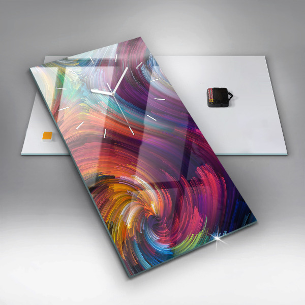 Vertikální skleněné hodiny Abstraktní výprodej