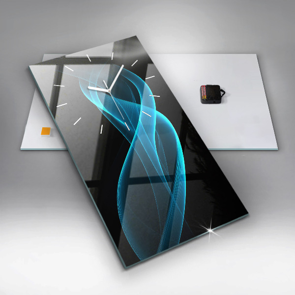 Vertikální nástěnné hodiny Modrá abstrakce