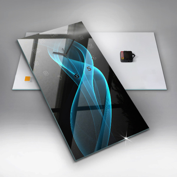 Vertikální nástěnné hodiny Modrá abstrakce