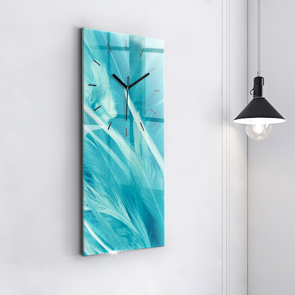 Vertikální skleněné hodiny Zelený tyrkysový vinobraní